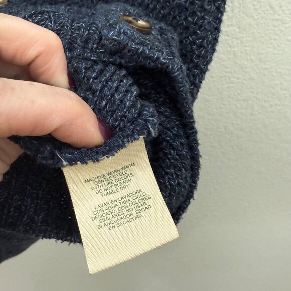 VTG St Johns Bay Blue Knit Grandpa Button Front Sweater Vest Mens sz Large Tall - Picture 4 of 5